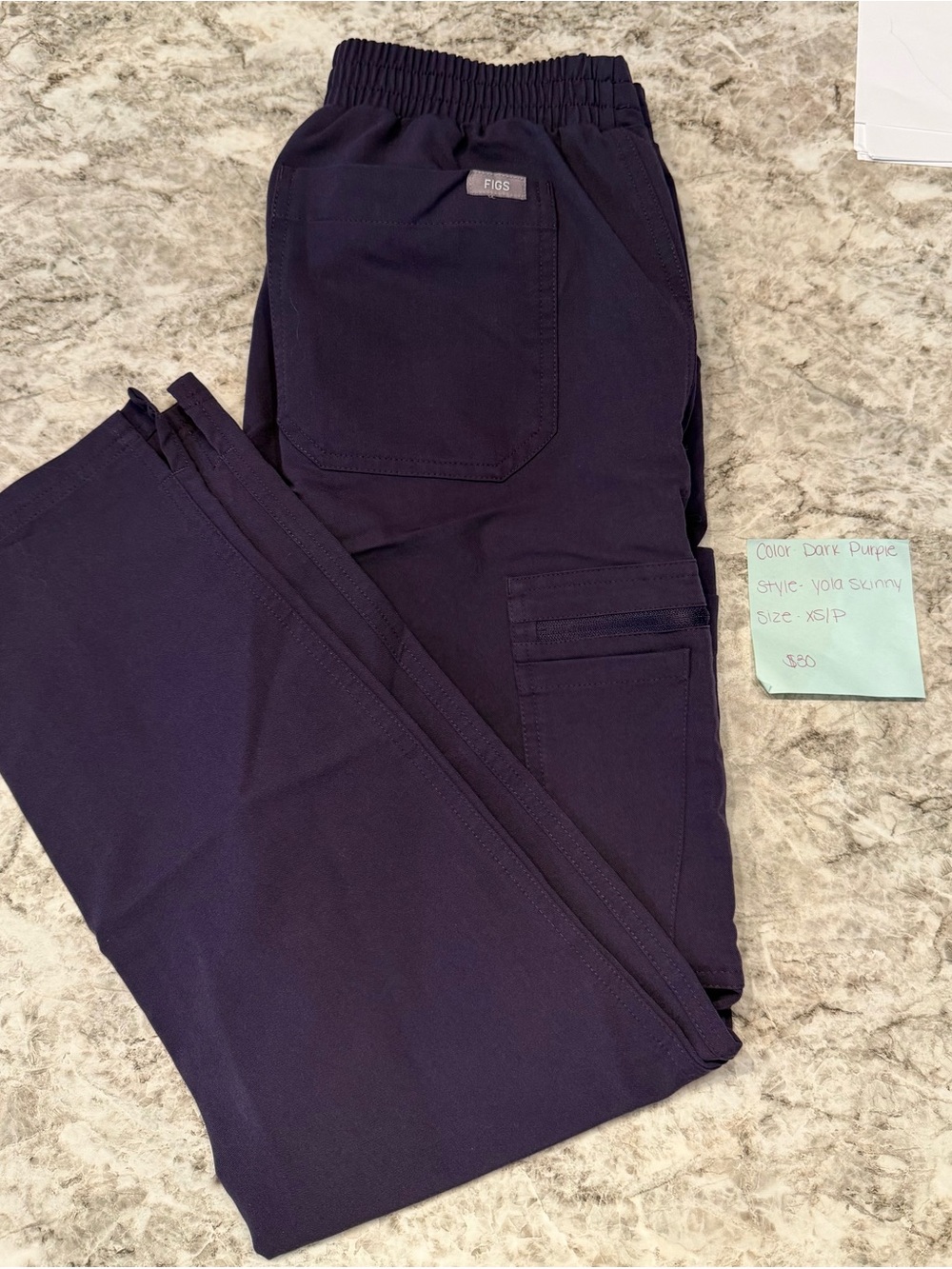 FIGS Women’s Dark Purple Cargo Pants